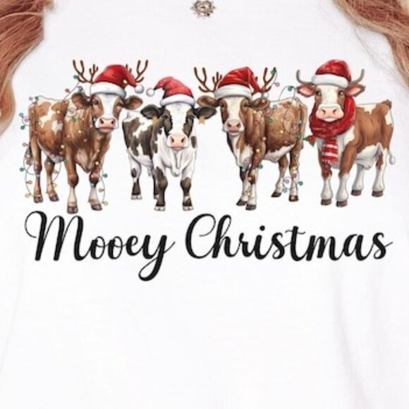 Cow Christmas Shirt, Mooey Christmas Shirt, Cow Lover Gift - Picture 2 of 4